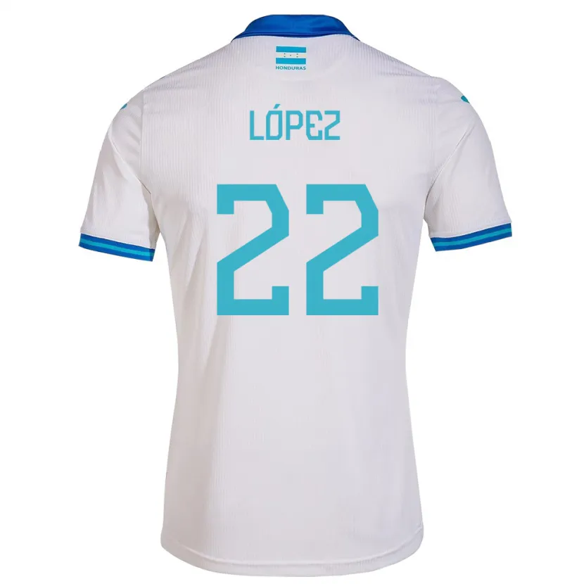 Danxen Bambino Maglia Honduras Luis López #22 Bianco Kit Gara Home 24-26 Maglietta