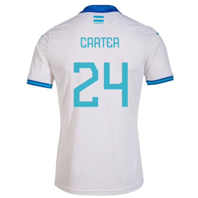 Danxen Bambino Maglia Honduras Daniel Carter #24 Bianco Kit Gara Home 24-26 Maglietta
