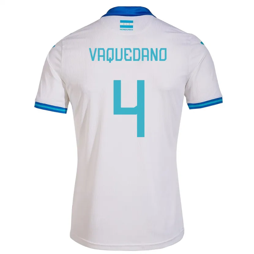 Danxen Bambino Maglia Honduras Brayan Vaquedano #4 Bianco Kit Gara Home 24-26 Maglietta