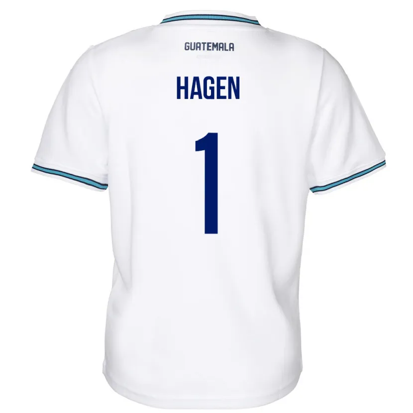 Danxen Bambino Maglia Guatemala Nicholas Hagen #1 Bianco Kit Gara Home 24-26 Maglietta