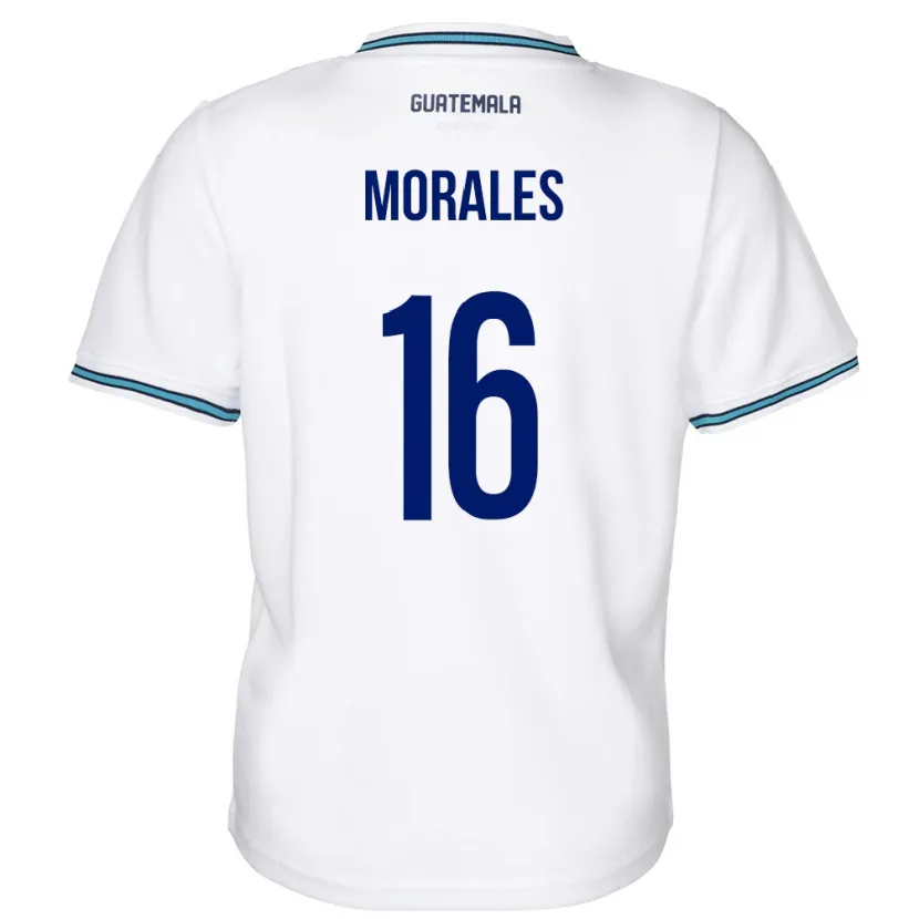Danxen Bambino Maglia Guatemala José Morales #16 Bianco Kit Gara Home 24-26 Maglietta