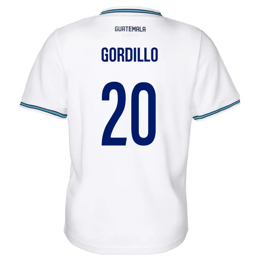 Danxen Bambino Maglia Guatemala Gerardo Gordillo #20 Bianco Kit Gara Home 24-26 Maglietta