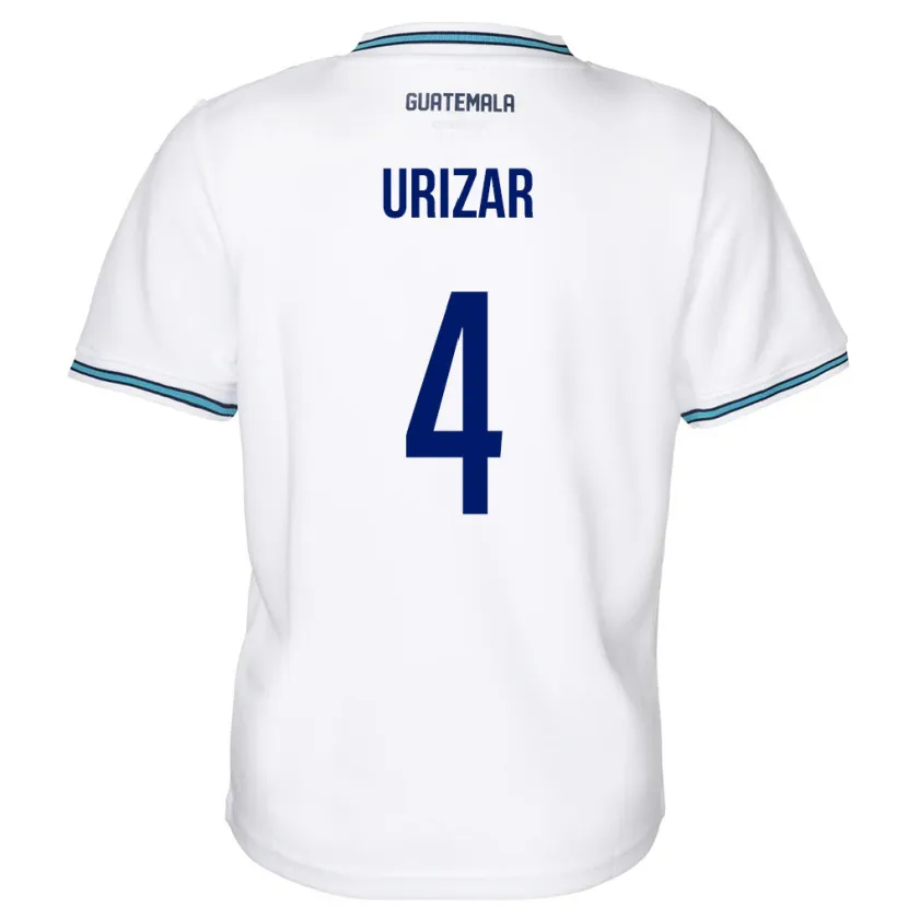 Danxen Bambino Maglia Guatemala Jeshua Urizar #4 Bianco Kit Gara Home 24-26 Maglietta