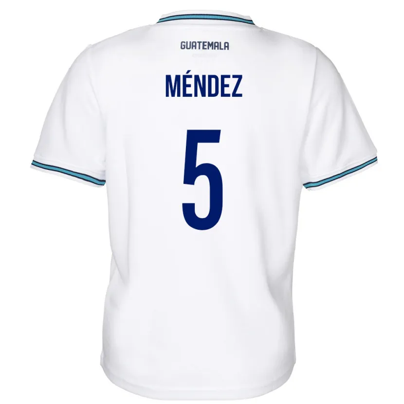 Danxen Bambino Maglia Guatemala Diego Méndez #5 Bianco Kit Gara Home 24-26 Maglietta