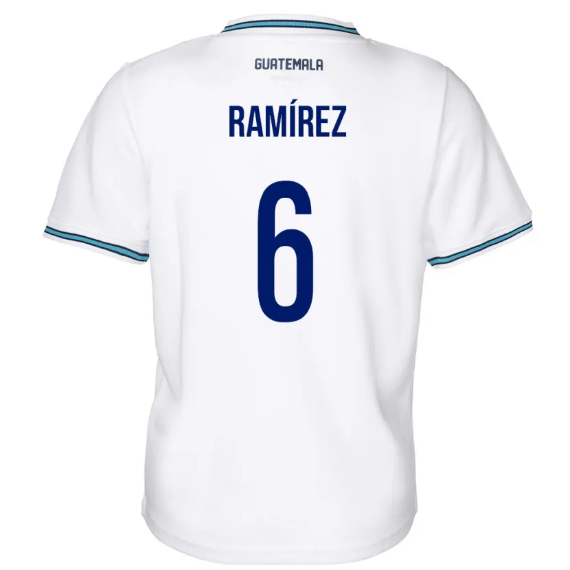 Danxen Bambino Maglia Guatemala Kevin Ramírez #6 Bianco Kit Gara Home 24-26 Maglietta