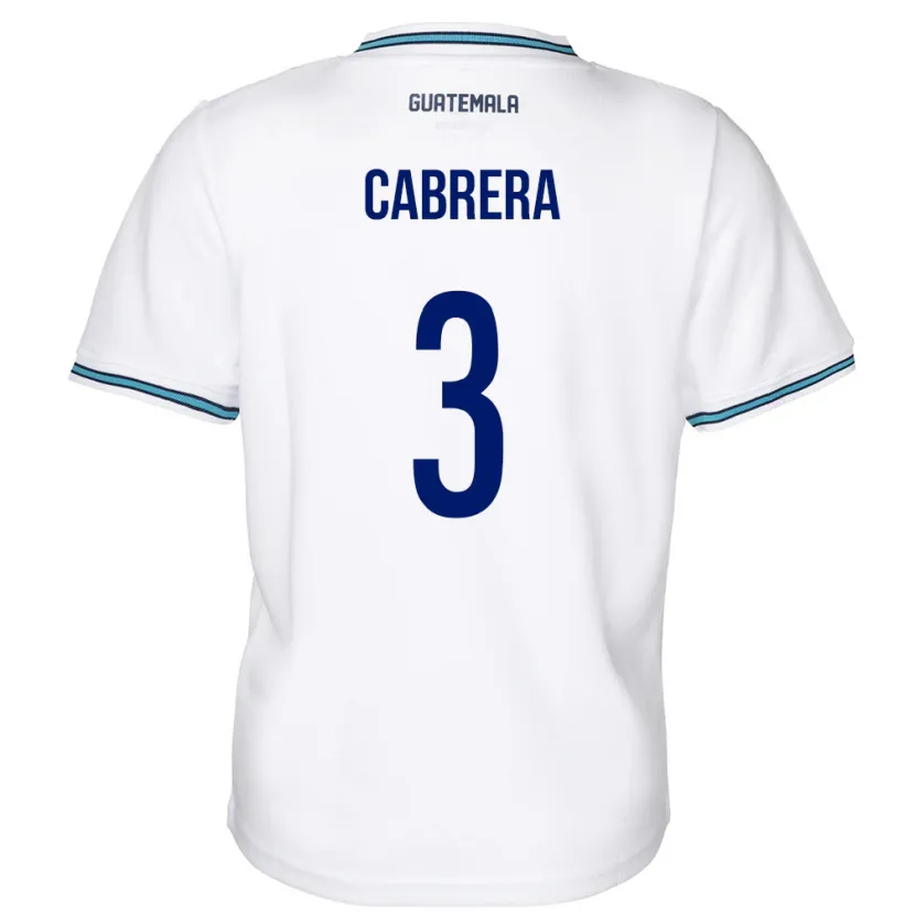 Danxen Bambino Maglia Guatemala Gabriel Cabrera #3 Bianco Kit Gara Home 24-26 Maglietta