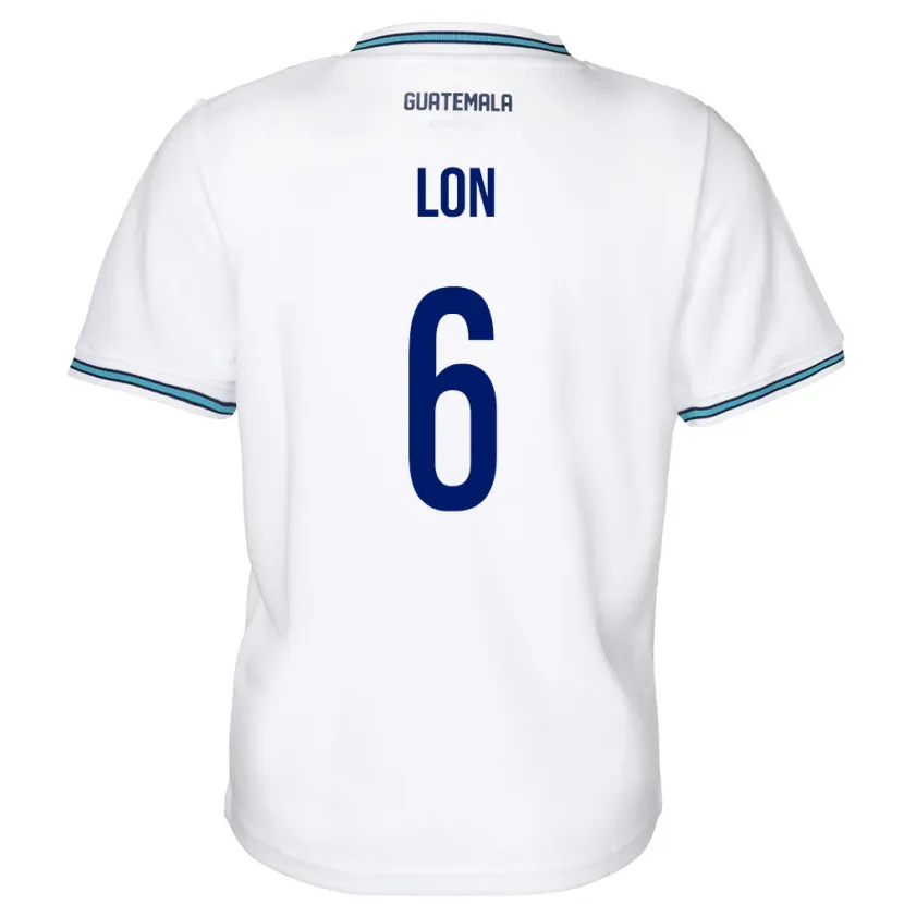 Danxen Bambino Maglia Guatemala Ariel Lon #6 Bianco Kit Gara Home 24-26 Maglietta