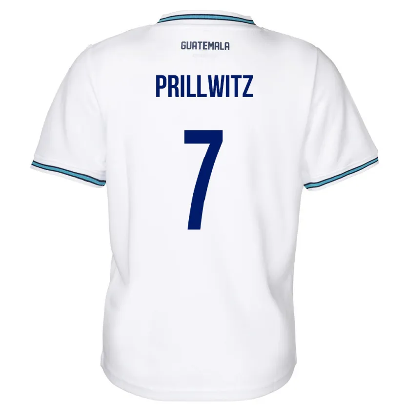 Danxen Bambino Maglia Guatemala Héctor Prillwitz #7 Bianco Kit Gara Home 24-26 Maglietta
