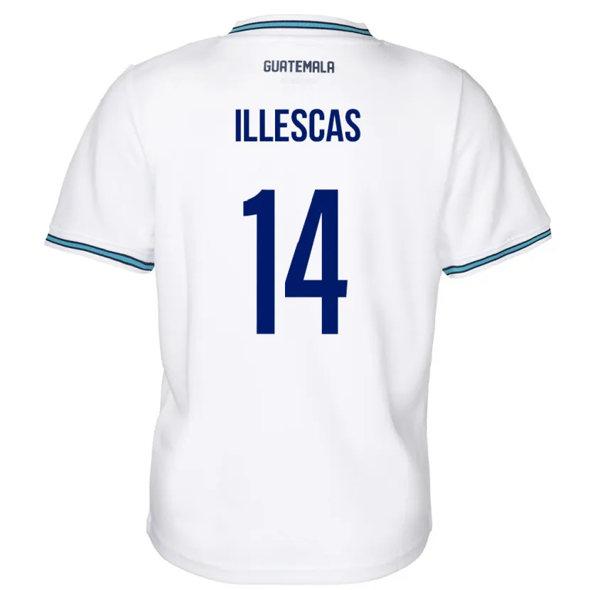 Danxen Bambino Maglia Guatemala Kevin Illescas #14 Bianco Kit Gara Home 24-26 Maglietta