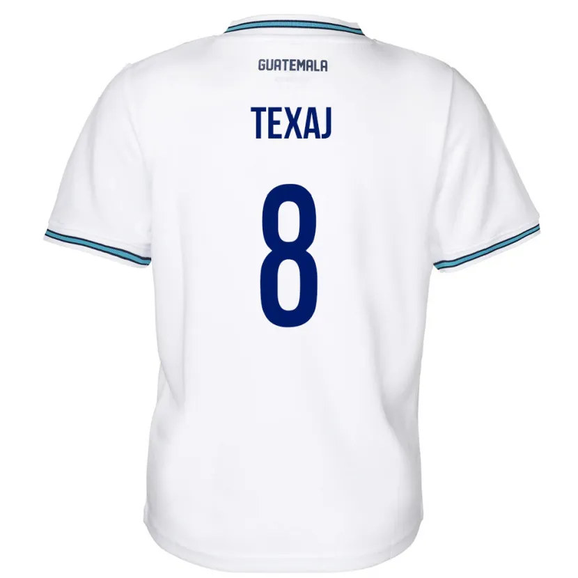 Danxen Bambino Maglia Guatemala Elisa Texaj #8 Bianco Kit Gara Home 24-26 Maglietta