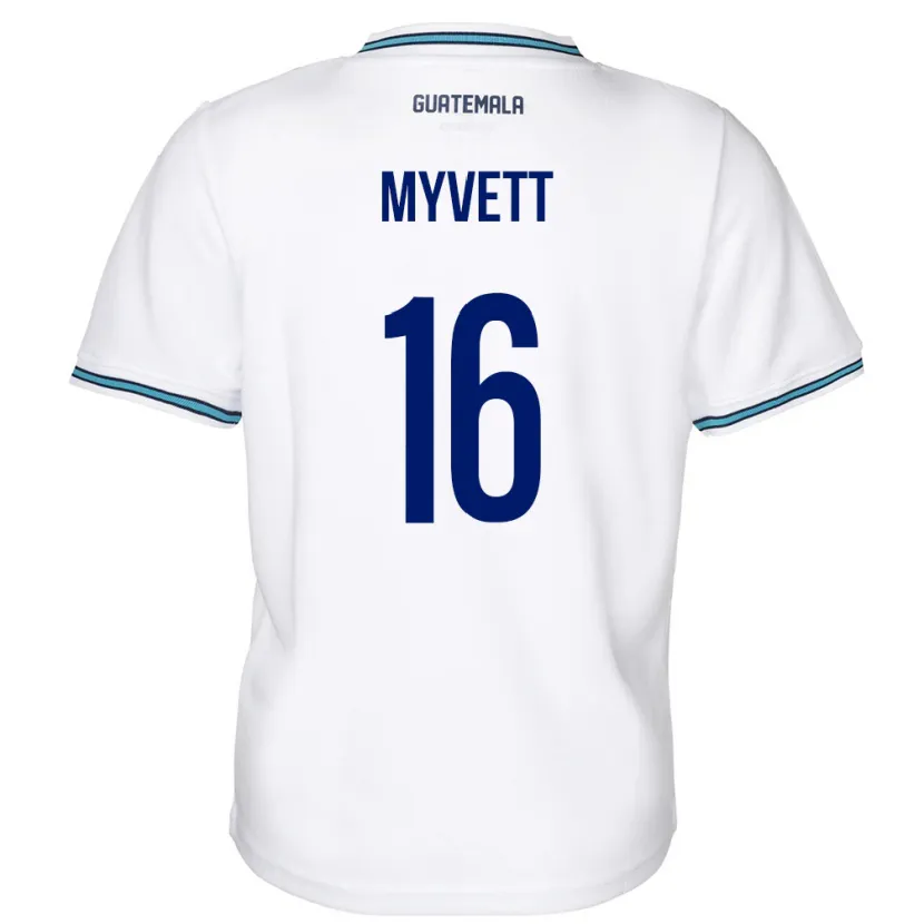 Danxen Bambino Maglia Guatemala Jemery Myvett #16 Bianco Kit Gara Home 24-26 Maglietta