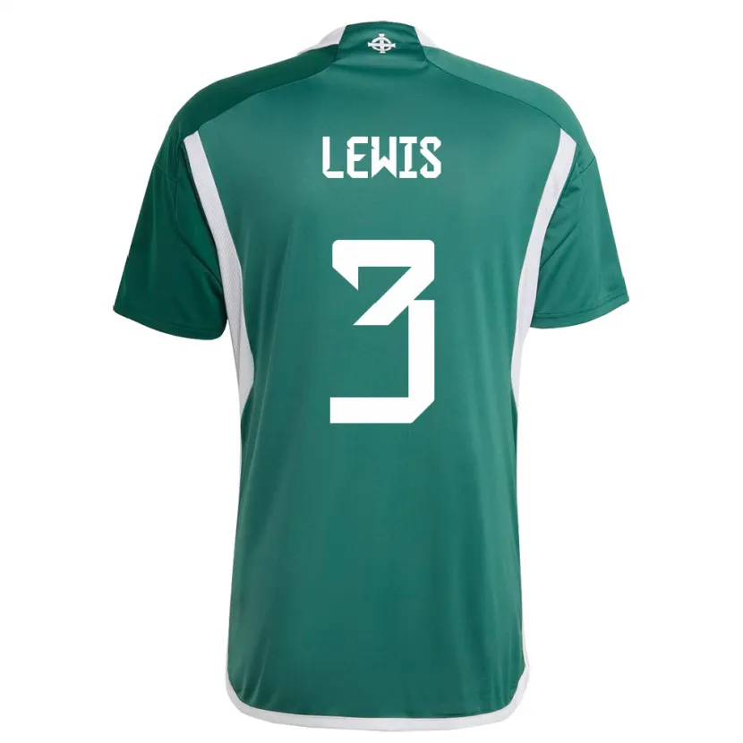 Danxen Bambino Maglia Irlanda Del Nord Jamal Lewis #3 Verde Kit Gara Home 24-26 Maglietta