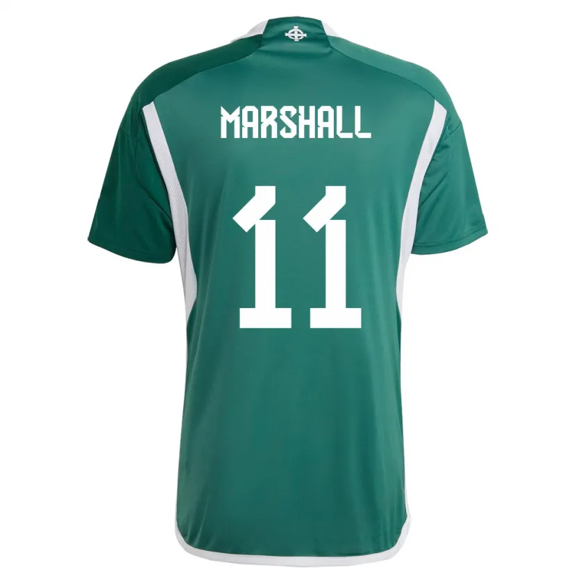 Danxen Bambino Maglia Irlanda Del Nord Callum Marshall #11 Verde Kit Gara Home 24-26 Maglietta