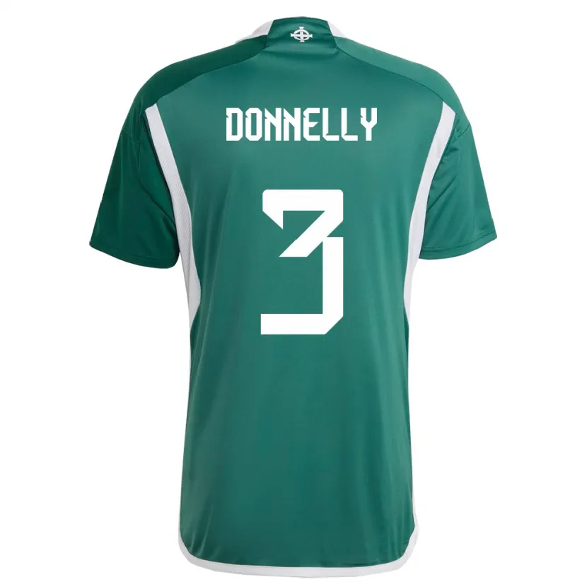 Danxen Bambino Maglia Irlanda Del Nord Aaron Donnelly #3 Verde Kit Gara Home 24-26 Maglietta
