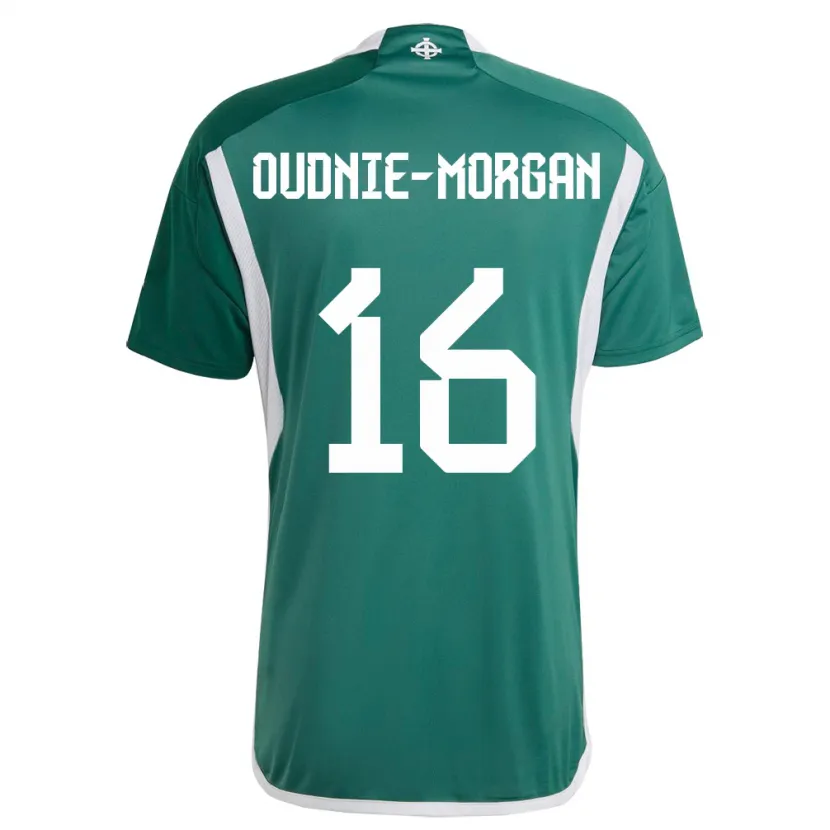 Danxen Bambino Maglia Irlanda Del Nord Rio Oudnie-Morgan #16 Verde Kit Gara Home 24-26 Maglietta