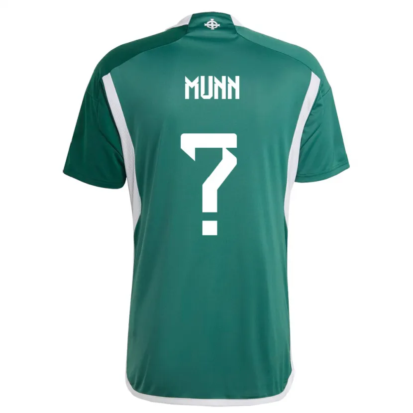 Danxen Bambino Maglia Irlanda Del Nord Mason Munn #0 Verde Kit Gara Home 24-26 Maglietta