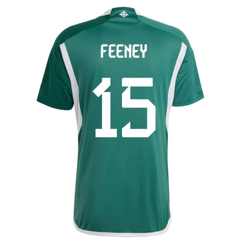 Danxen Bambino Maglia Irlanda Del Nord George Feeney #15 Verde Kit Gara Home 24-26 Maglietta