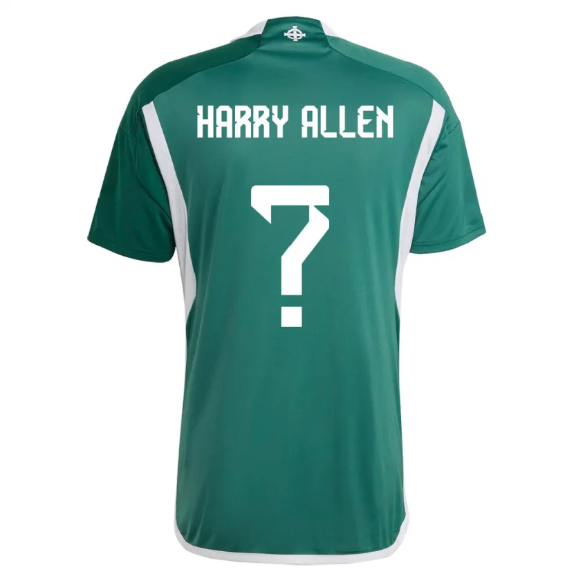 Danxen Bambino Maglia Irlanda Del Nord Harry Allen #0 Verde Kit Gara Home 24-26 Maglietta