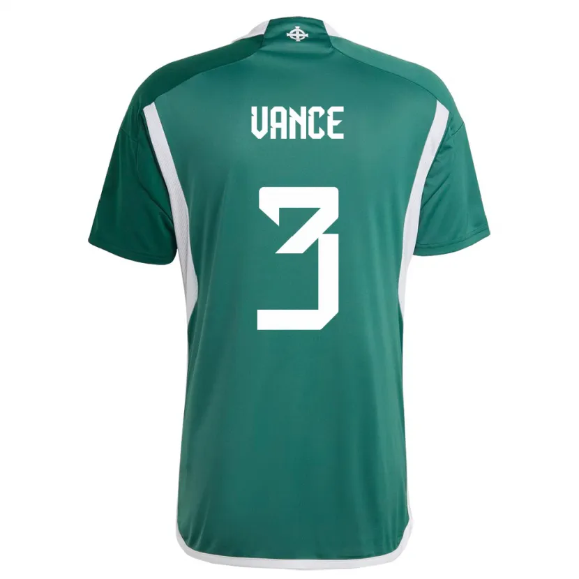 Danxen Bambino Maglia Irlanda Del Nord Demi Vance #3 Verde Kit Gara Home 24-26 Maglietta