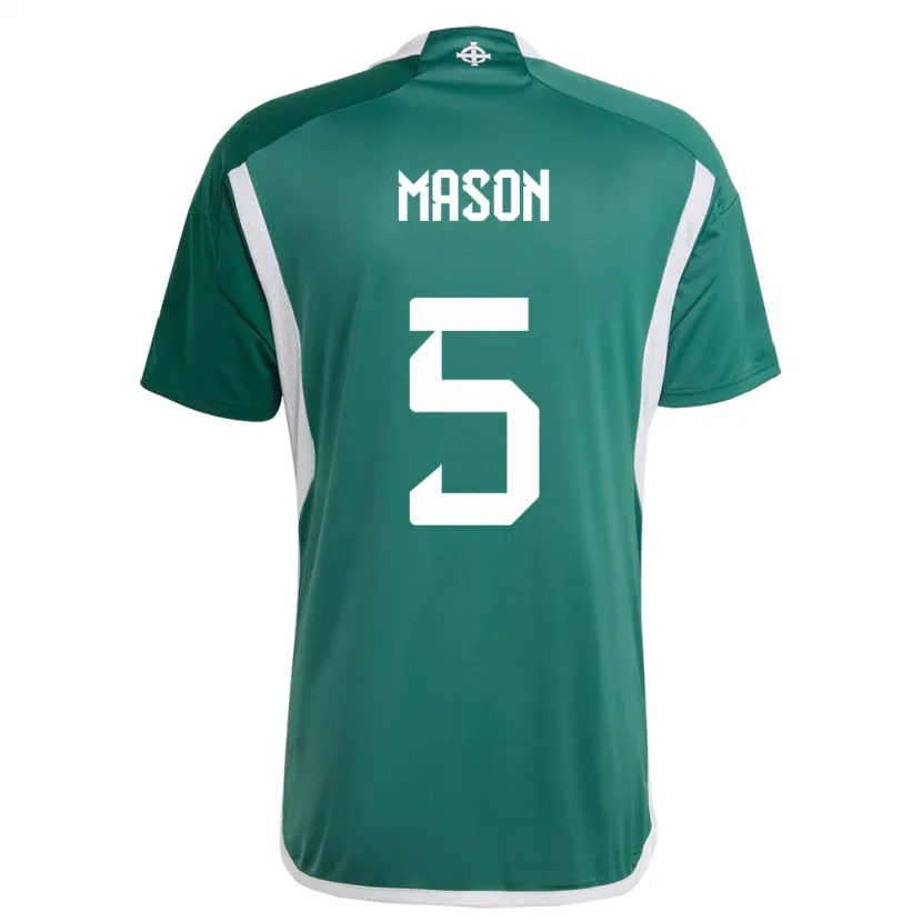 Danxen Bambino Maglia Irlanda Del Nord Ellie Mason #5 Verde Kit Gara Home 24-26 Maglietta
