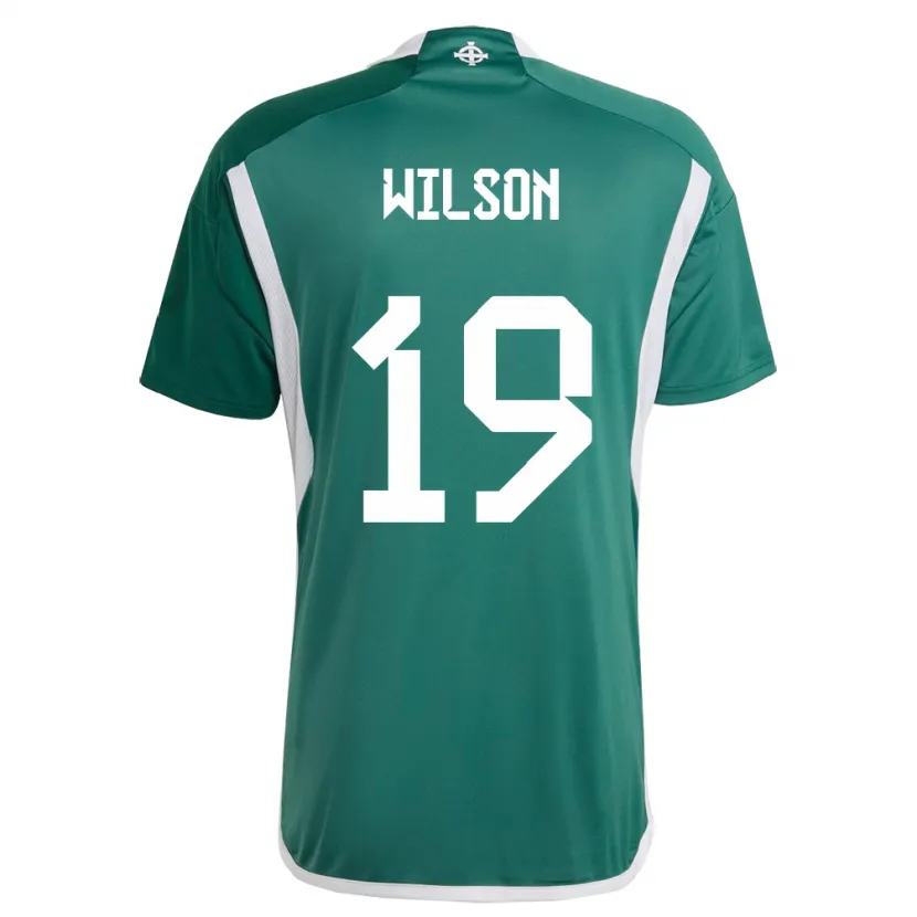 Danxen Bambino Maglia Irlanda Del Nord Emily Wilson #19 Verde Kit Gara Home 24-26 Maglietta