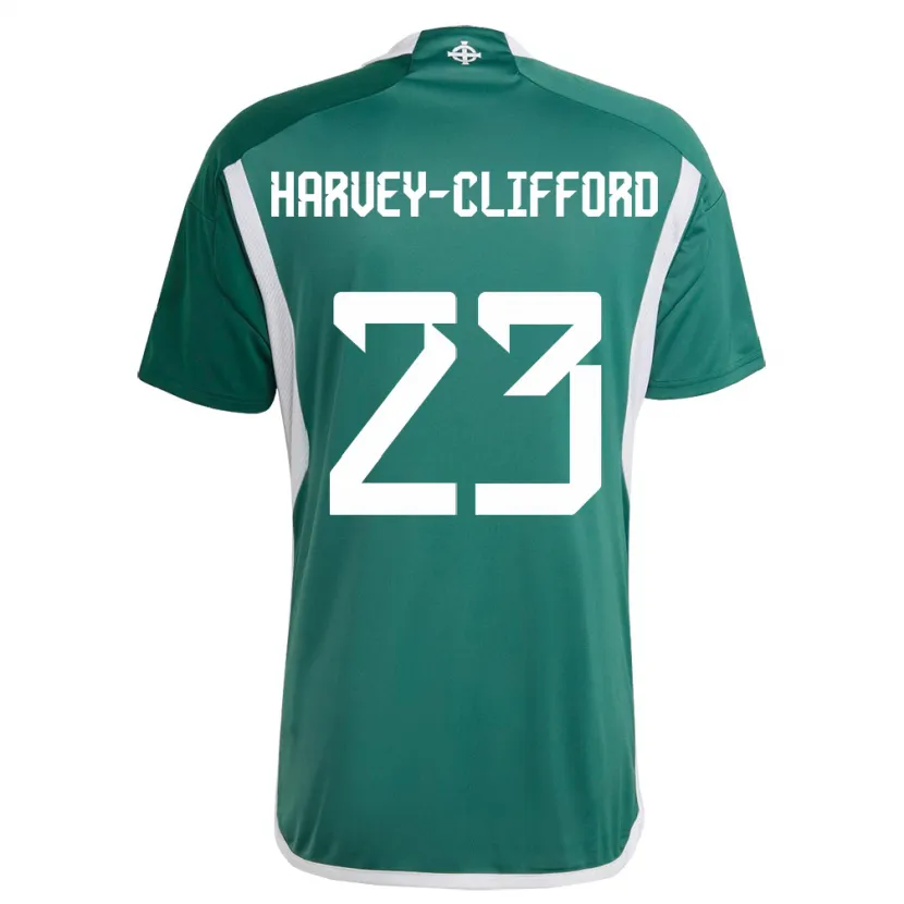 Danxen Bambino Maglia Irlanda Del Nord Maddy Harvey-Clifford #23 Verde Kit Gara Home 24-26 Maglietta
