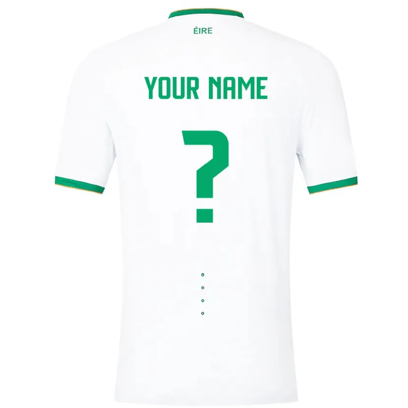 Danxen Bambino Maglia Irlanda Il Tuo Nome #0 Bianco Kit Gara Away 24-26 Maglietta
