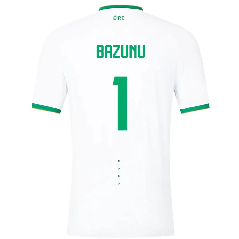 Danxen Bambino Maglia Irlanda Gavin Bazunu #1 Bianco Kit Gara Away 24-26 Maglietta