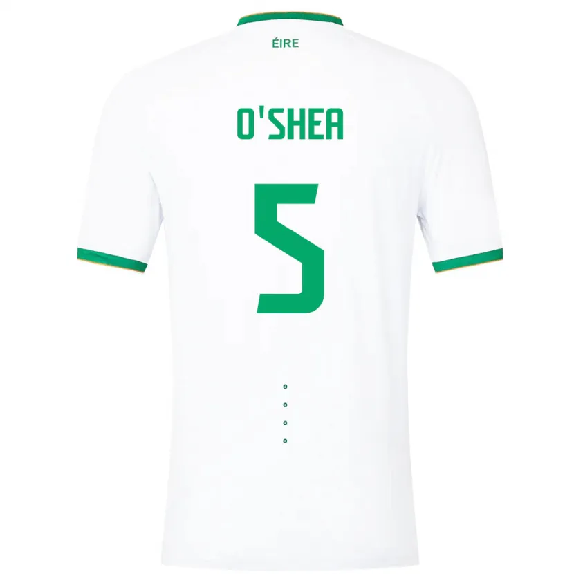 Danxen Bambino Maglia Irlanda Dara O'shea #5 Bianco Kit Gara Away 24-26 Maglietta