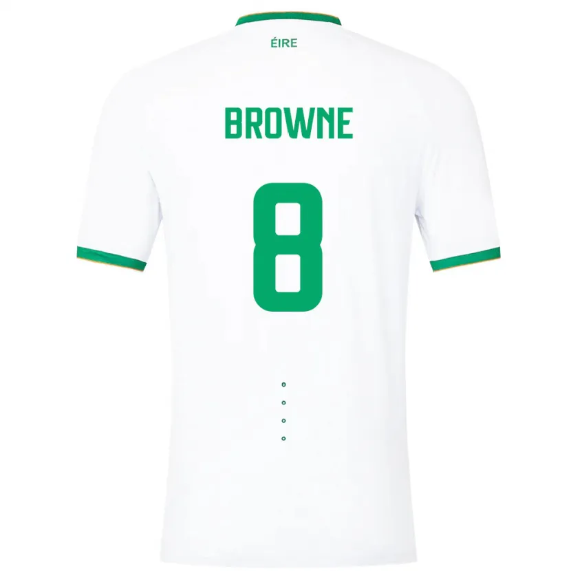Danxen Bambino Maglia Irlanda Alan Browne #8 Bianco Kit Gara Away 24-26 Maglietta