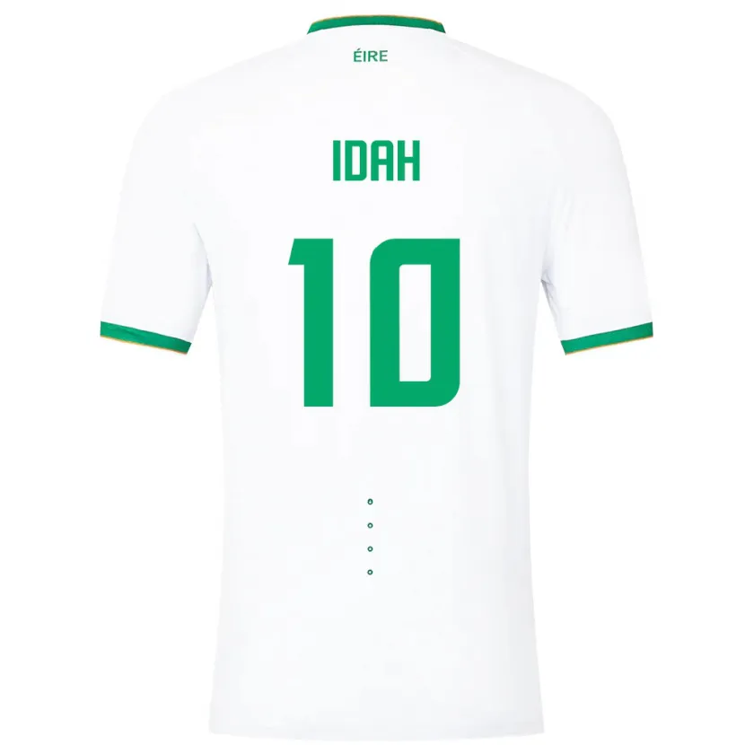 Danxen Bambino Maglia Irlanda Adam Idah #10 Bianco Kit Gara Away 24-26 Maglietta