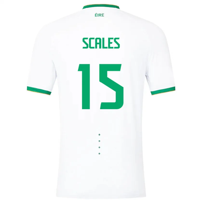 Danxen Bambino Maglia Irlanda Liam Scales #15 Bianco Kit Gara Away 24-26 Maglietta