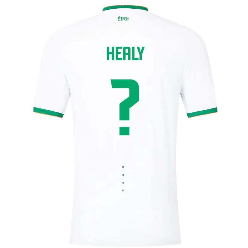Danxen Bambino Maglia Irlanda Matthew Healy #0 Bianco Kit Gara Away 24-26 Maglietta