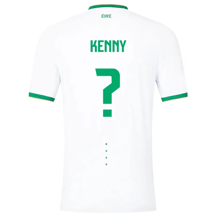 Danxen Bambino Maglia Irlanda Johnny Kenny #0 Bianco Kit Gara Away 24-26 Maglietta