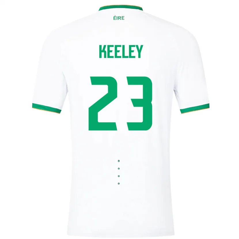 Danxen Bambino Maglia Irlanda Josh Keeley #23 Bianco Kit Gara Away 24-26 Maglietta
