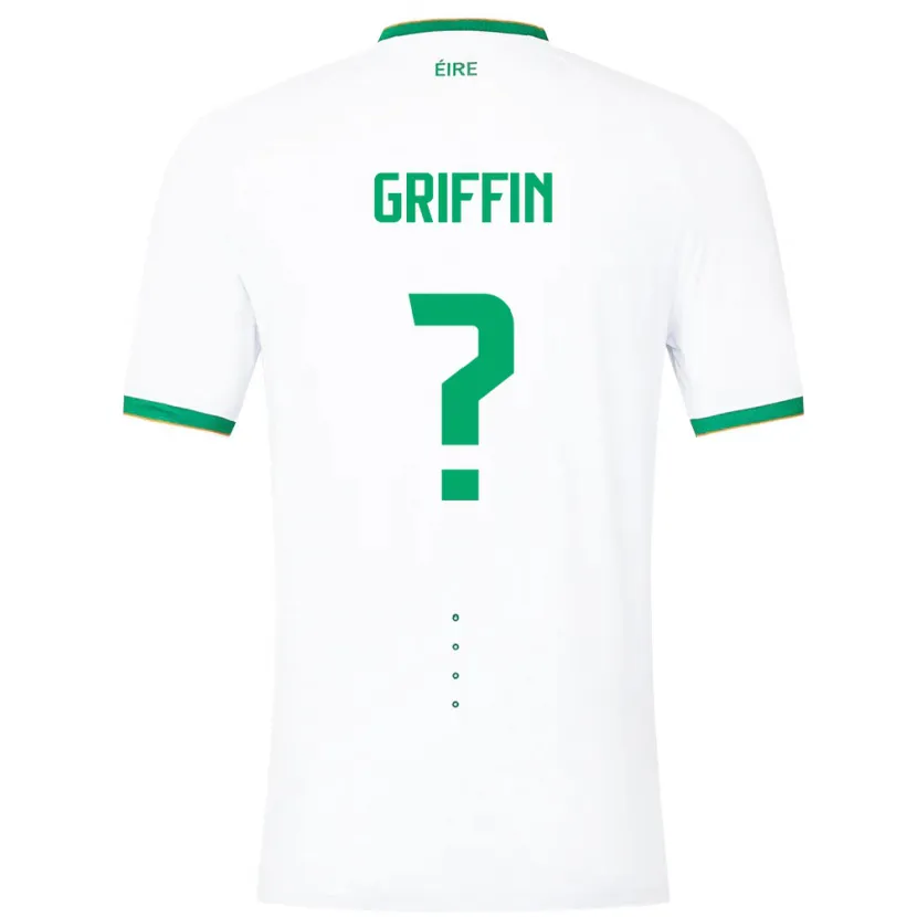 Danxen Bambino Maglia Irlanda Jake Griffin #0 Bianco Kit Gara Away 24-26 Maglietta
