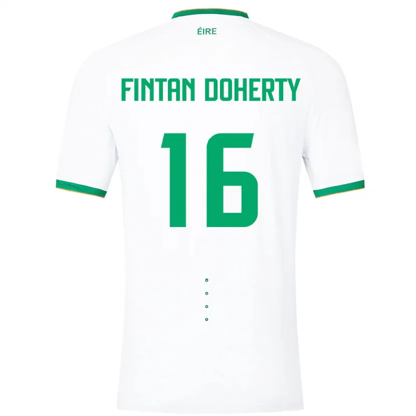 Danxen Bambino Maglia Irlanda Fintan Doherty #16 Bianco Kit Gara Away 24-26 Maglietta