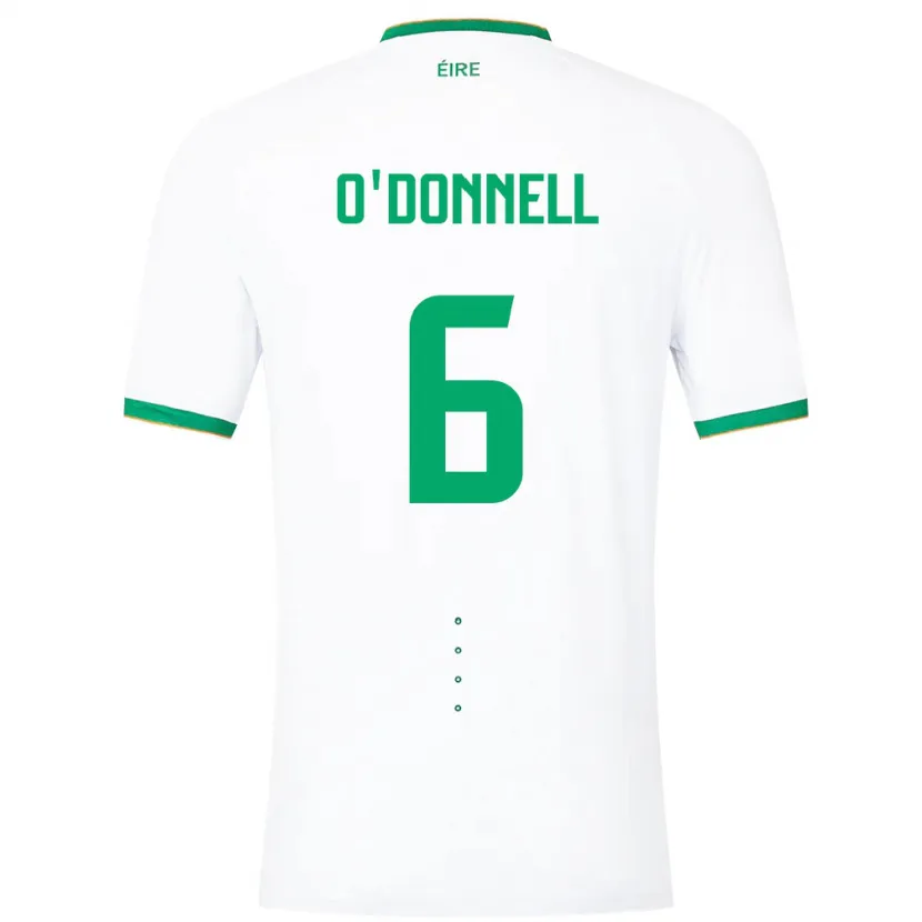 Danxen Bambino Maglia Irlanda Luke O'donnell #6 Bianco Kit Gara Away 24-26 Maglietta