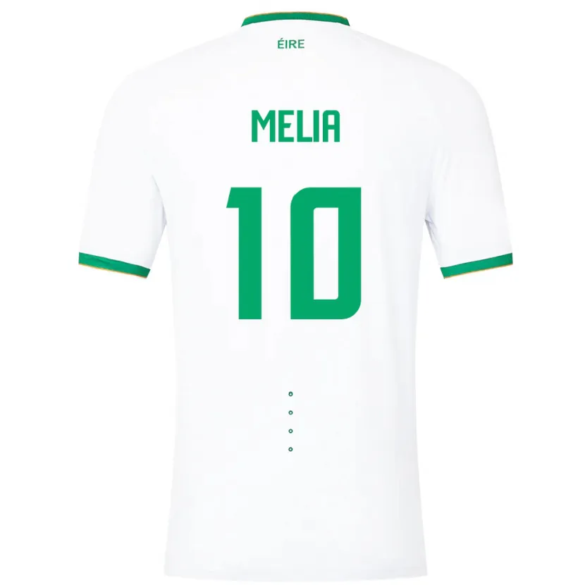 Danxen Bambino Maglia Irlanda Mason Melia #10 Bianco Kit Gara Away 24-26 Maglietta