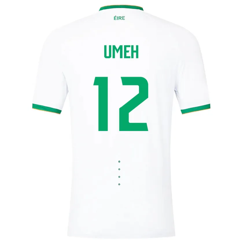 Danxen Bambino Maglia Irlanda Jaden Umeh #12 Bianco Kit Gara Away 24-26 Maglietta