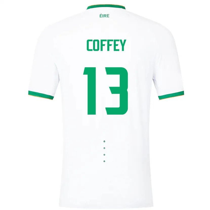 Danxen Bambino Maglia Irlanda Fiachra Coffey #13 Bianco Kit Gara Away 24-26 Maglietta