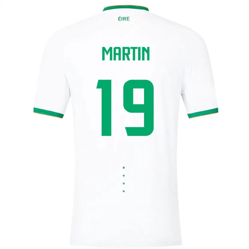 Danxen Bambino Maglia Irlanda William Martin #19 Bianco Kit Gara Away 24-26 Maglietta