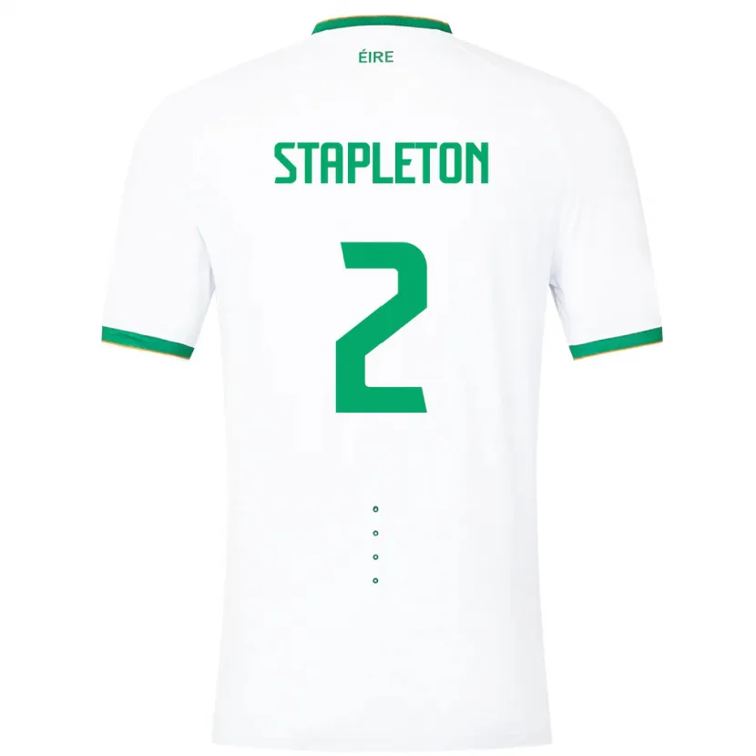 Danxen Bambino Maglia Irlanda Jessie Stapleton #2 Bianco Kit Gara Away 24-26 Maglietta