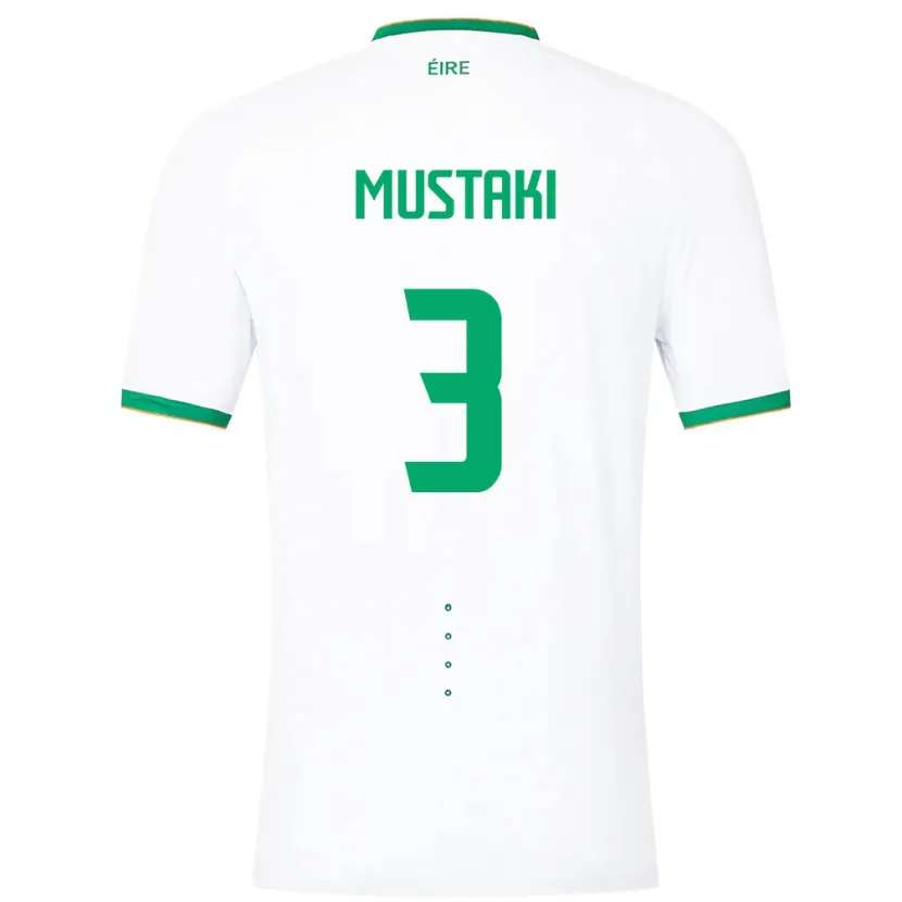 Danxen Bambino Maglia Irlanda Chloe Mustaki #3 Bianco Kit Gara Away 24-26 Maglietta