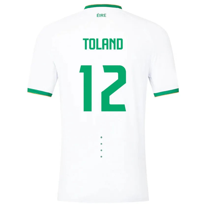Danxen Bambino Maglia Irlanda Tyler Toland #12 Bianco Kit Gara Away 24-26 Maglietta