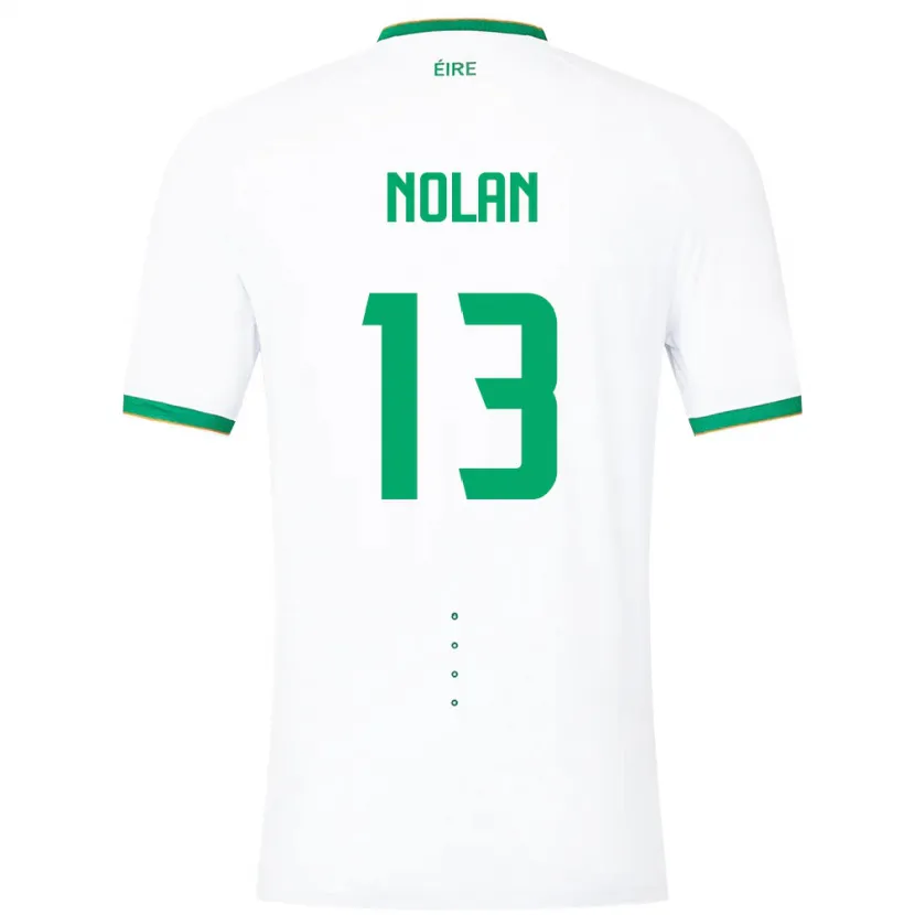 Danxen Bambino Maglia Irlanda Hayley Nolan #13 Bianco Kit Gara Away 24-26 Maglietta