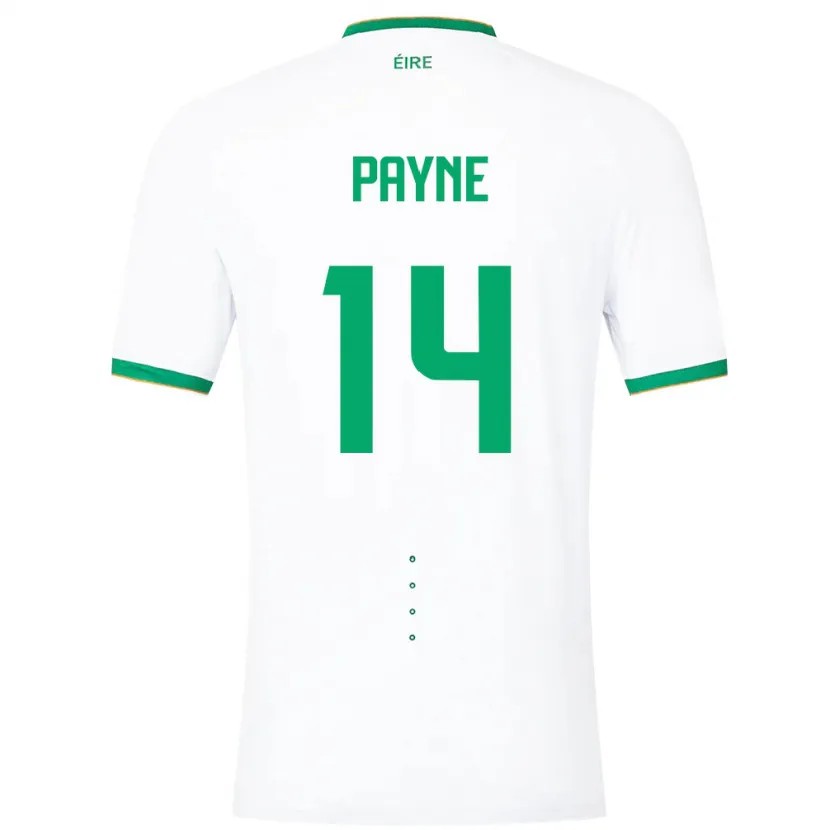 Danxen Bambino Maglia Irlanda Heather Payne #14 Bianco Kit Gara Away 24-26 Maglietta