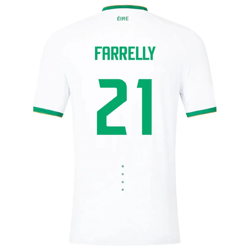 Danxen Bambino Maglia Irlanda Sinead Farrelly #21 Bianco Kit Gara Away 24-26 Maglietta