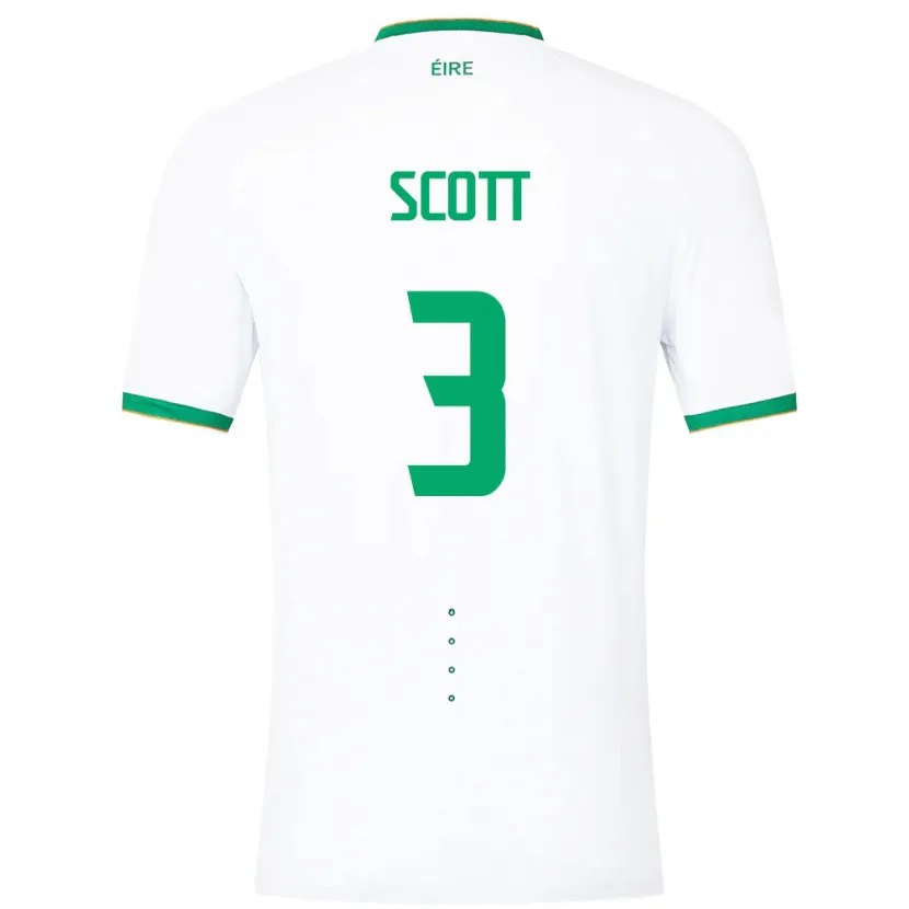 Danxen Bambino Maglia Irlanda Harriet Scott #3 Bianco Kit Gara Away 24-26 Maglietta