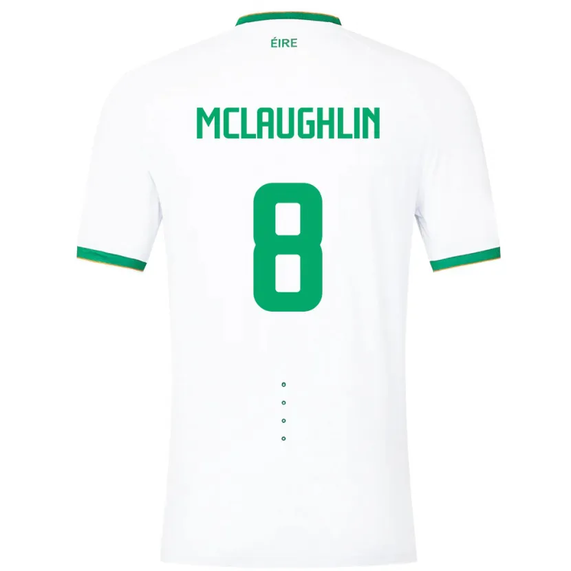 Danxen Bambino Maglia Irlanda Roma Mclaughlin #8 Bianco Kit Gara Away 24-26 Maglietta